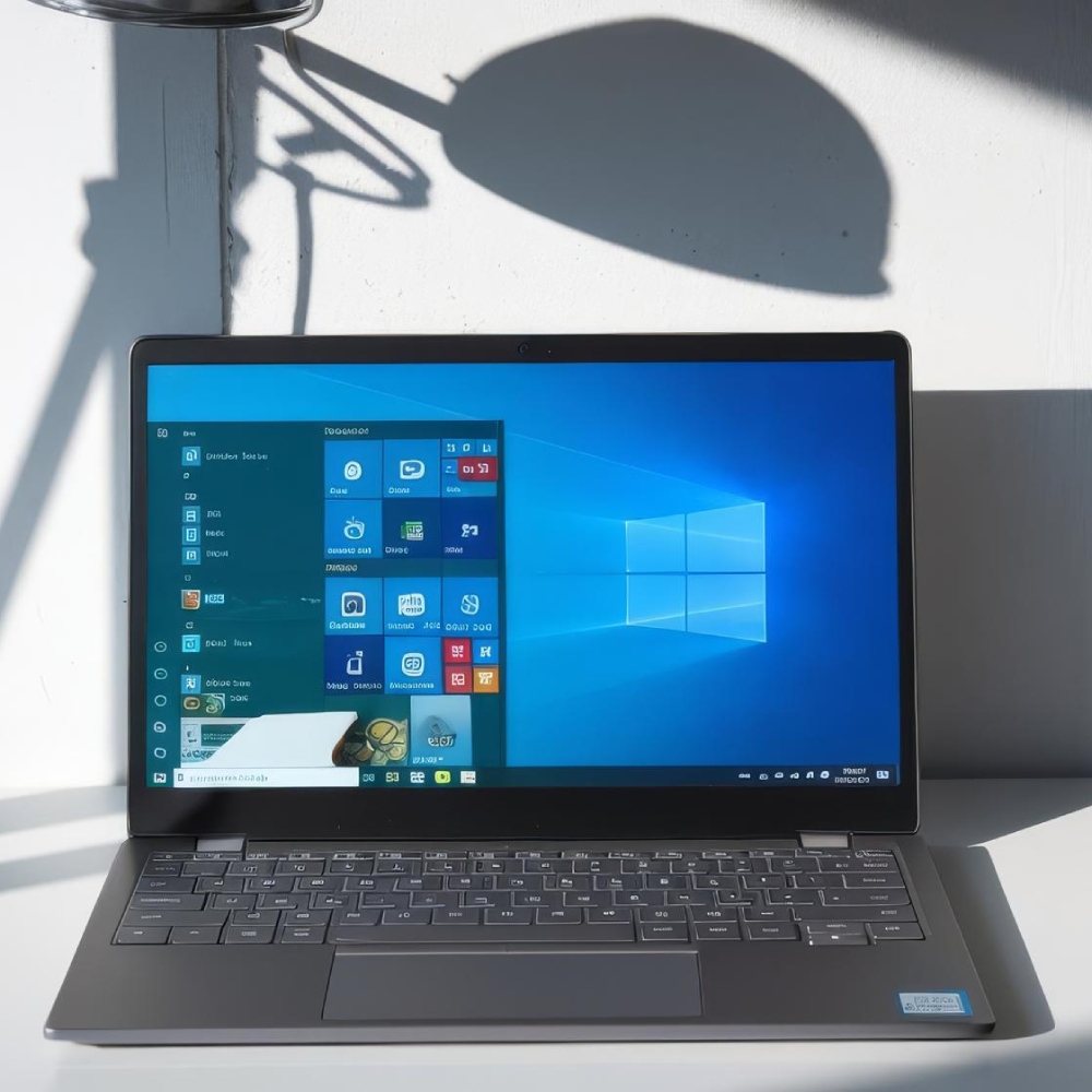 Grey laptop isolated on white background include with shadow