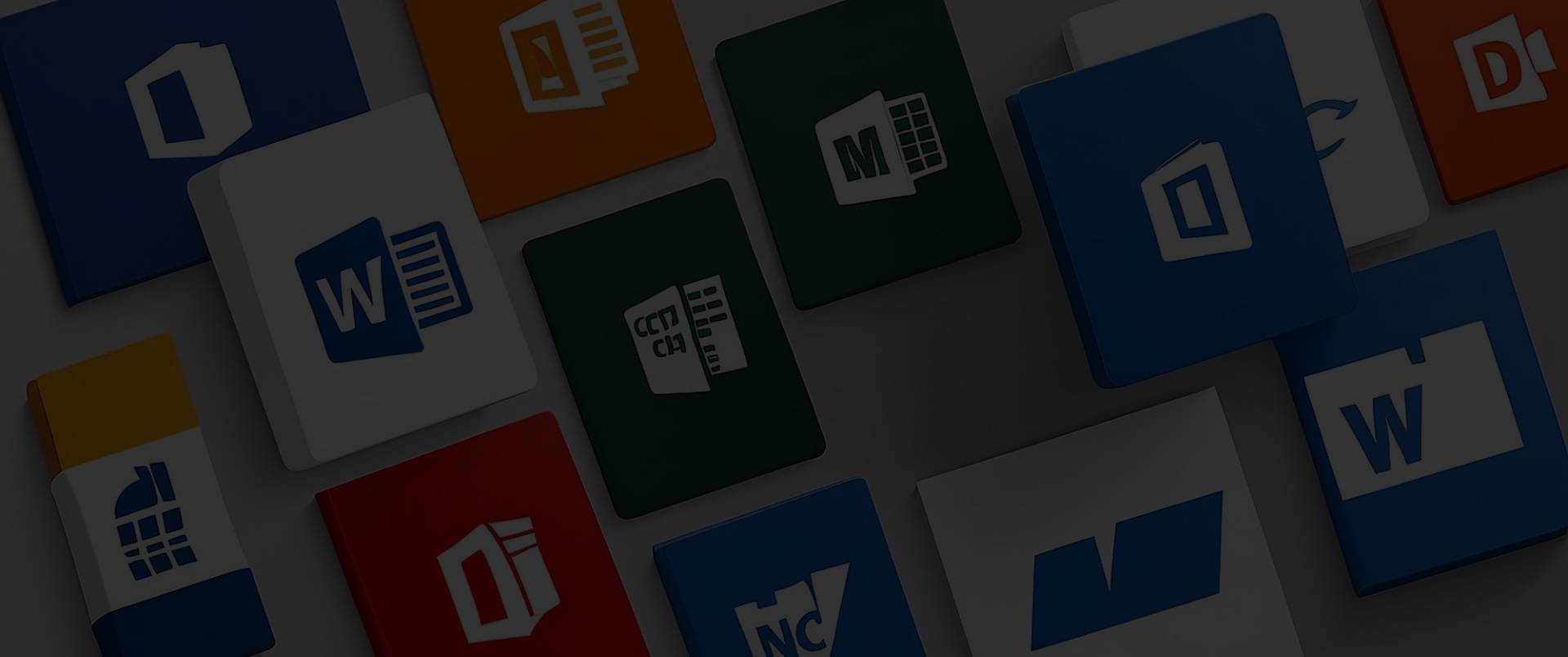 Microsoft word icons in 3 model